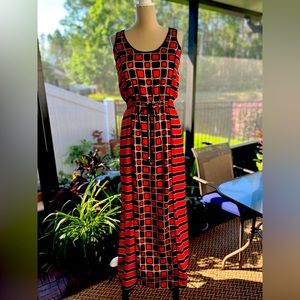 Michael Kors Geometric Print Maxi Dress-medium